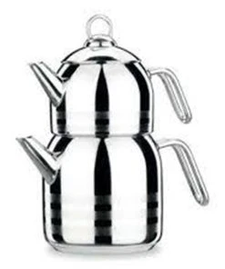 Null Korkmaz 4-teiliges Teekannenset Rostfreier Edelstahl A098 Kapazität 2,9 L