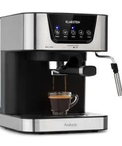 Klarstein Arabica Espressomaschine 1050W 15 Bar 1,5l Touch-Bedienfeld Edelstahl Silber