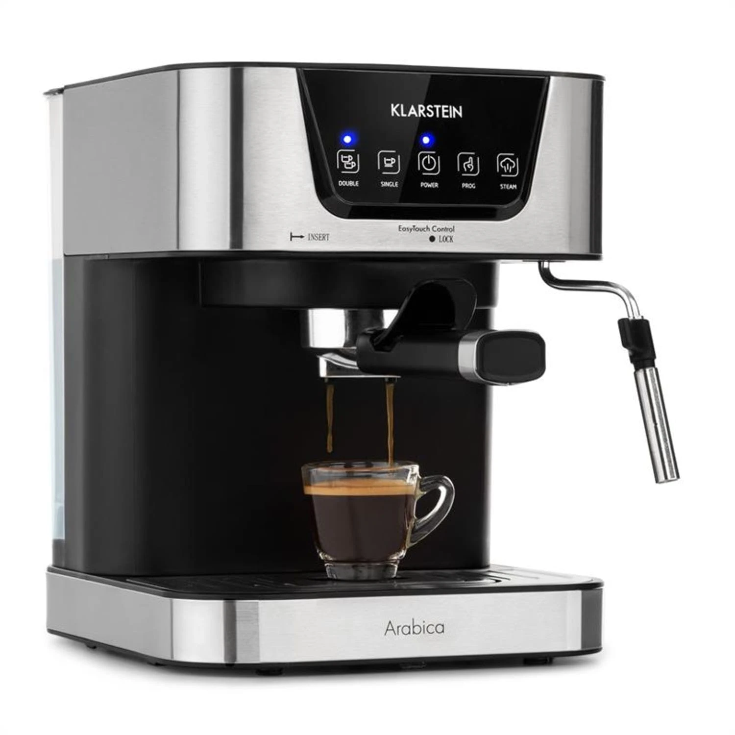 Klarstein Passionata 20 Espressomaschine 20 Bar Capuccino Milchschaum Silber 4 Klarstein Passionata 20 Espressomaschine 20 Bar Capuccino Milchschaum Silber – Bild 4