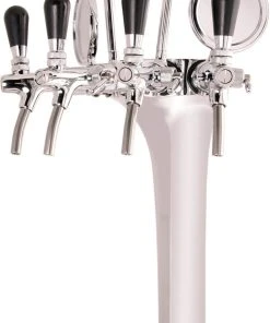 Null Schanksäule Chrom 4-leitig, Elegant, `Topp-Qualität!` (Paketpreis)