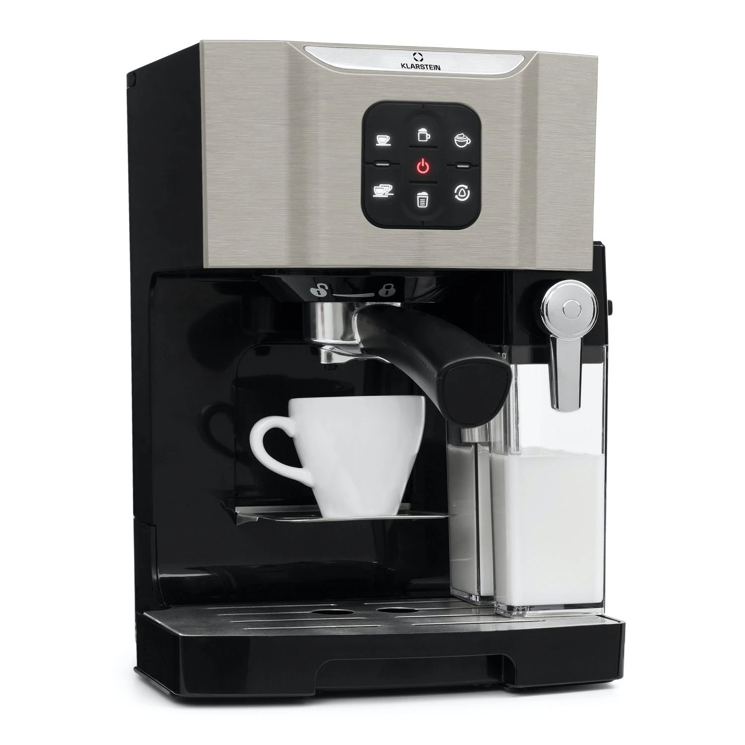 Klarstein BellaVita Kaffeemaschine 3-in-1 1450 W 20 Bar Milchsch?umer Schwarz 2 Klarstein BellaVita Kaffeemaschine 3-in-1 1450 W 20 Bar Milchsch?umer Schwarz – Bild 2