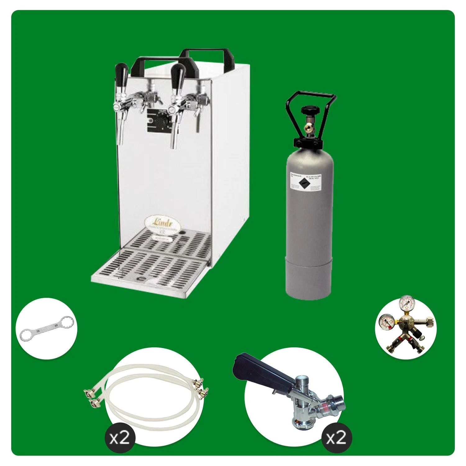 Null Komplett Set - Zapfanlage - Kontakt 40 2-leitig Trockenkühler, Durchlaufkühler 50 Liter/h, Green Line 3 Null Komplett Set - Zapfanlage - Kontakt 40 2-leitig Trockenkühler, Durchlaufkühler 50 Liter/h, Green Line – Bild 3