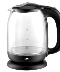 Alternative view of Exquisit Glas-Wasserkocher WK 3501 Swg, Innenbeleuchtung, 2 Liter, 2200 Watt, Edelstahlverzierung, Schwarz
