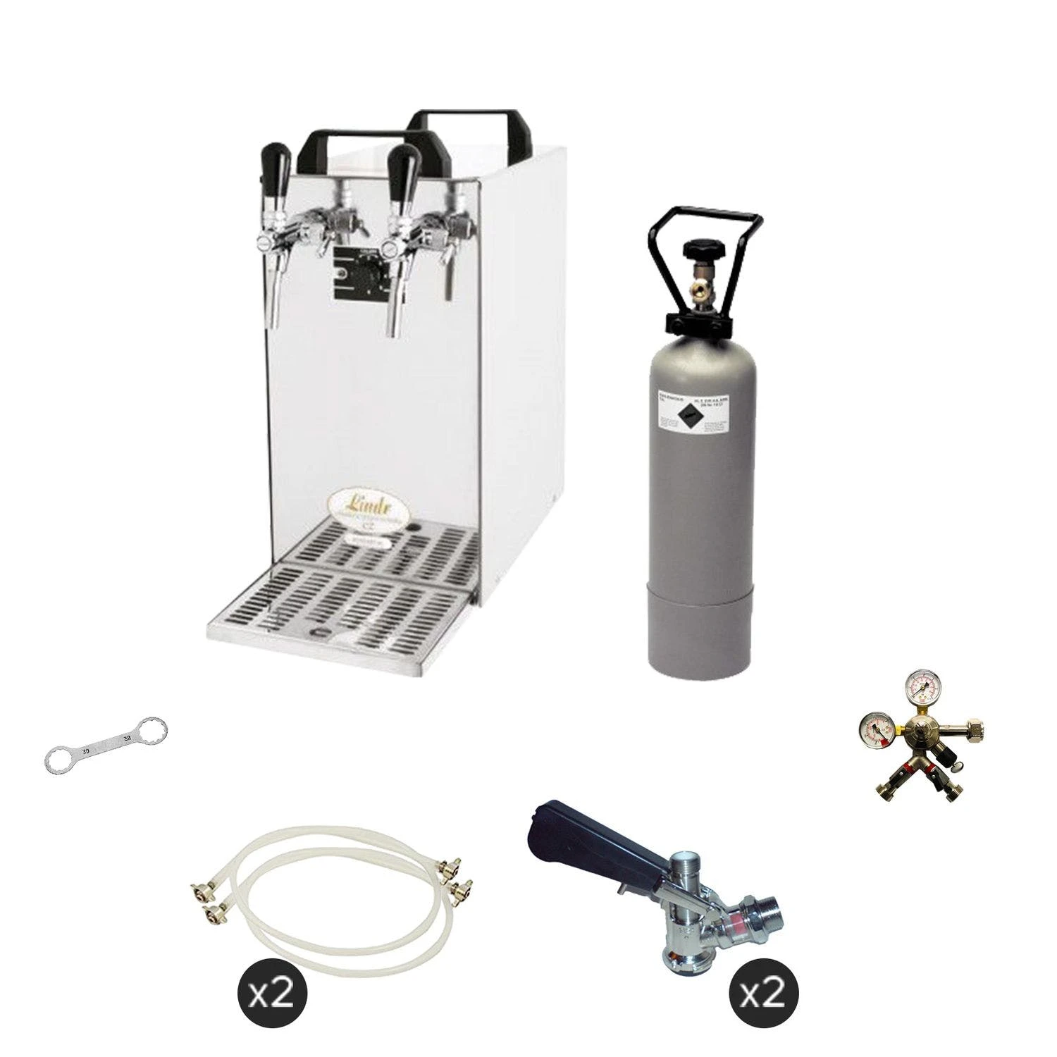 Null Komplett Set - Zapfanlage - Kontakt 40 2-leitig Trockenkühler, Durchlaufkühler 50 Liter/h, Green Line 1 Null Komplett Set - Zapfanlage - Kontakt 40 2-leitig Trockenkühler, Durchlaufkühler 50 Liter/h, Green Line