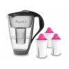 Pearlco Glas-Wasserfilter Anthrazit Inkl. 3 AquaMag Filterkartuschen
