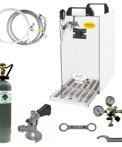 Null Bierzapfanlage Bierkühler Zapfanlage - 60 Liter/h - 1-leitig - KOMPLETTSET - KEG Kombi - CO2 2 Kg