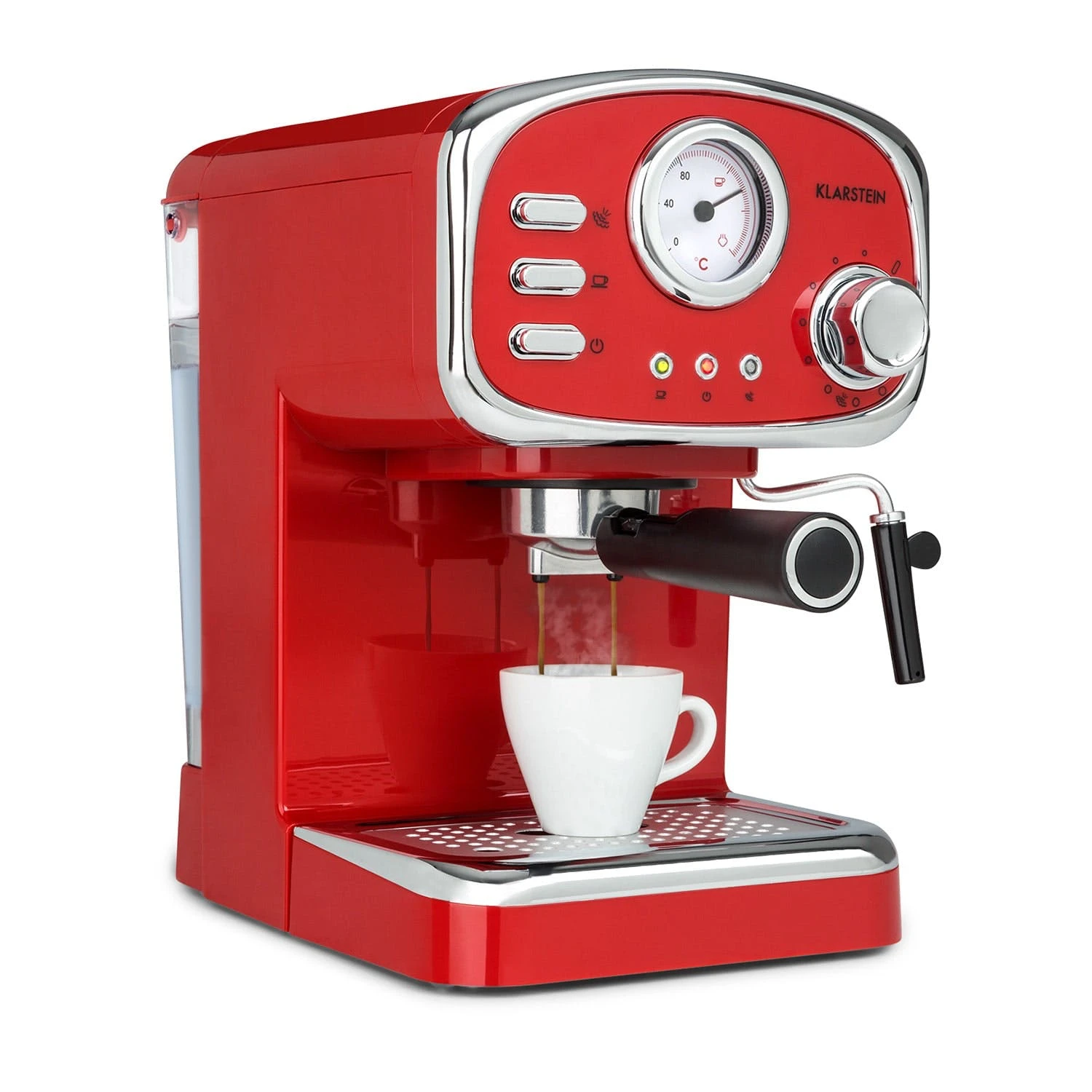 Klarstein Arabica Espressomaschine 1050W 15 Bar 1,5l Touch-Bedienfeld Edelstahl Rot 4 Klarstein Arabica Espressomaschine 1050W 15 Bar 1,5l Touch-Bedienfeld Edelstahl Rot – Bild 4