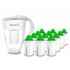 Pearlco Glas-Wasserfilter Weiß Inkl. 12 Alkaline Filterkartuschen