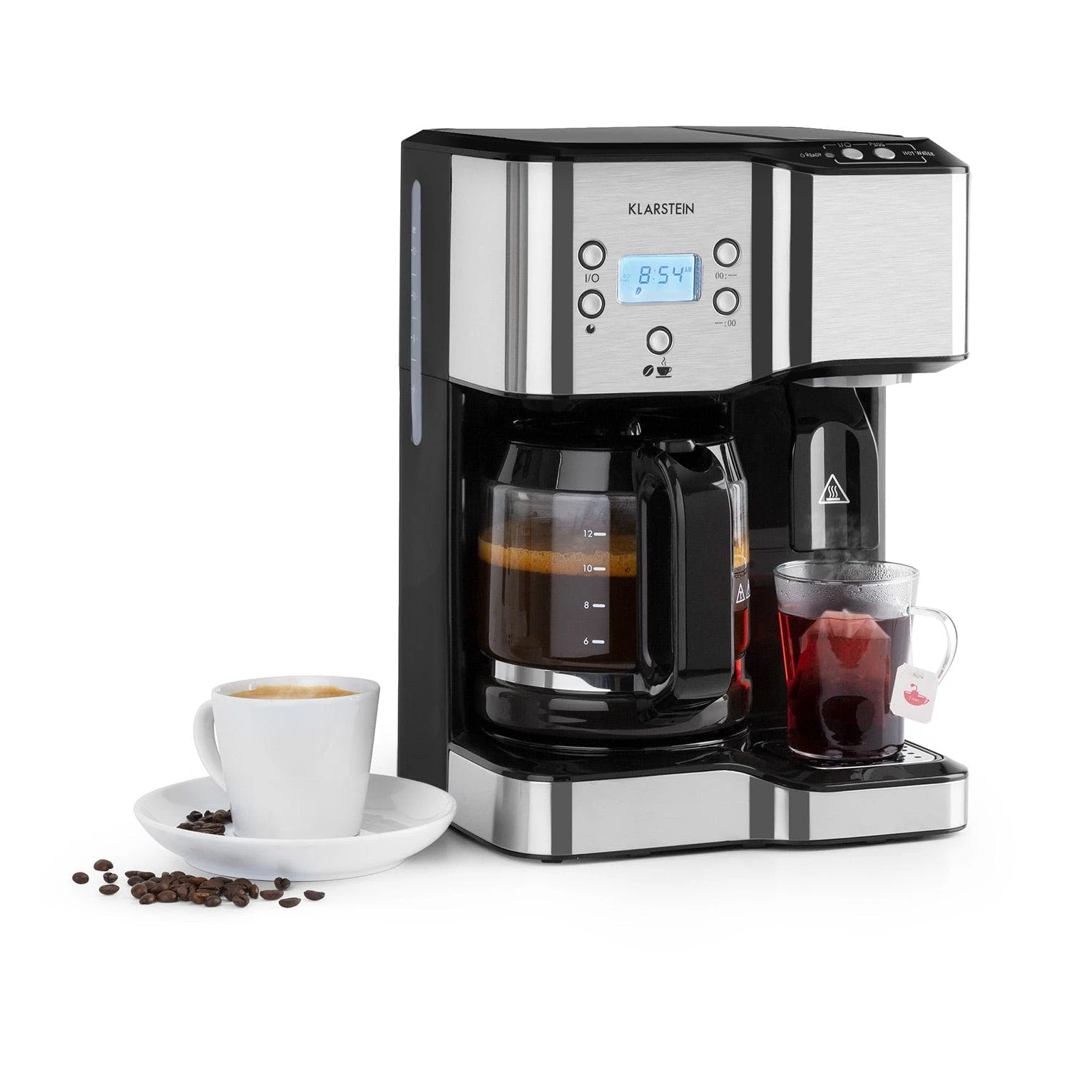 Klarstein GrandeGusto Kaffeemaschine 1690W 1,3l Pre-Infusion 96°C Schwarz/metallic Metallic 2 Klarstein GrandeGusto Kaffeemaschine 1690W 1,3l Pre-Infusion 96°C Schwarz/metallic Metallic – Bild 2
